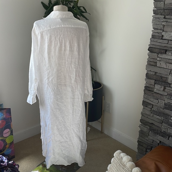 Ralph Lauren maxi linen shirt dress with side slits - Picture 3 of 5